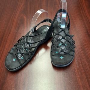 Sketchers Forget Me Knot Slingback Casual Black Sandals Women's Size 9